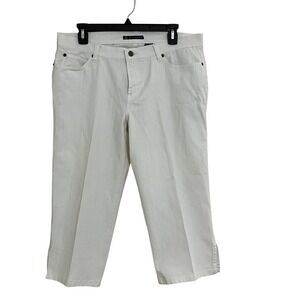 SO  GSJC Stretch‎ White Capri Pants Women's Juniors Cropped Denim Casual Size 15